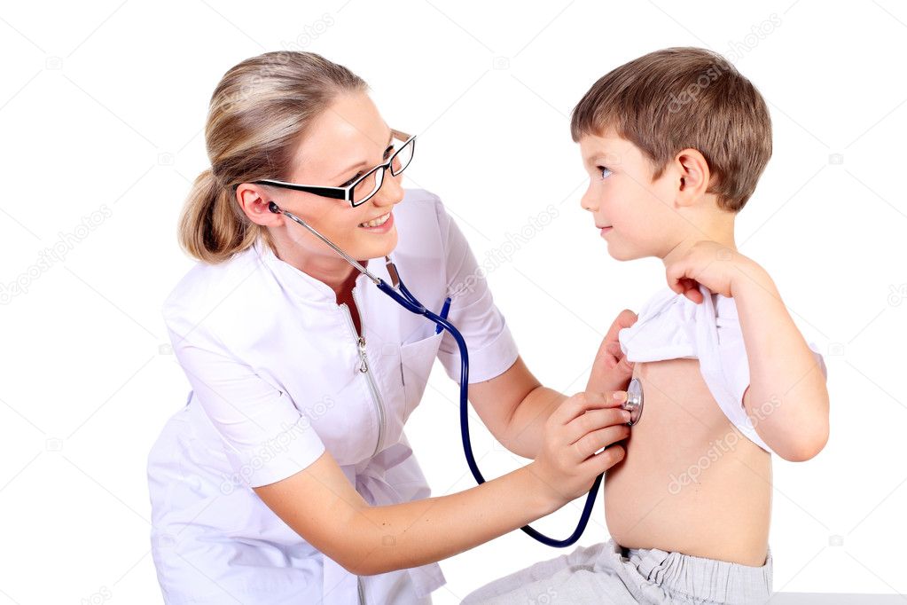 Doctor doing medical examination to a child