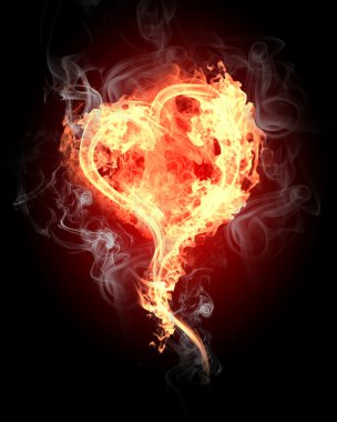 Burning hearts clipart