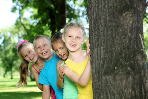 Crianças brincando no parque de verão — Fotografia de Stock