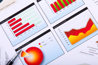 Graphs, charts, business table. clipart