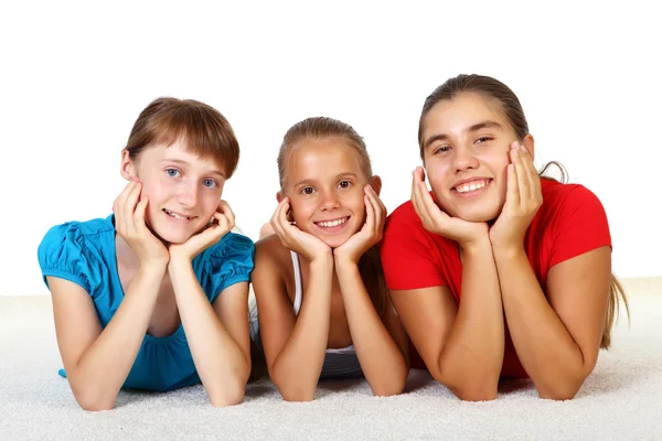 Három tizenéves lányok együtt — Stock Fotó