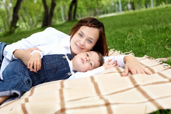 Mother with her son outside — Stock Photo, Image