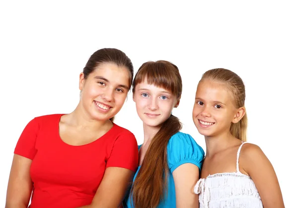 Три девочки-подростка вместе — стоковое фото