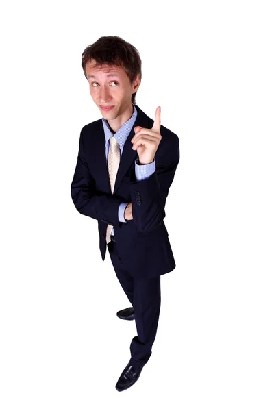 Businessman gesturing in studio — Stock Photo, Image