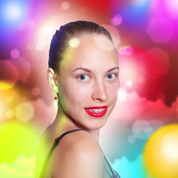 Young dancing blond woman — Stock Photo, Image