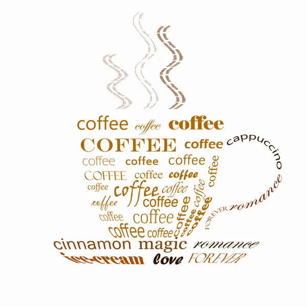 Kaffekopp med ord — Stockfoto