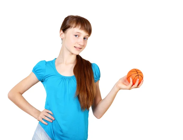 Vrij tienermeisje met racket — Stockfoto