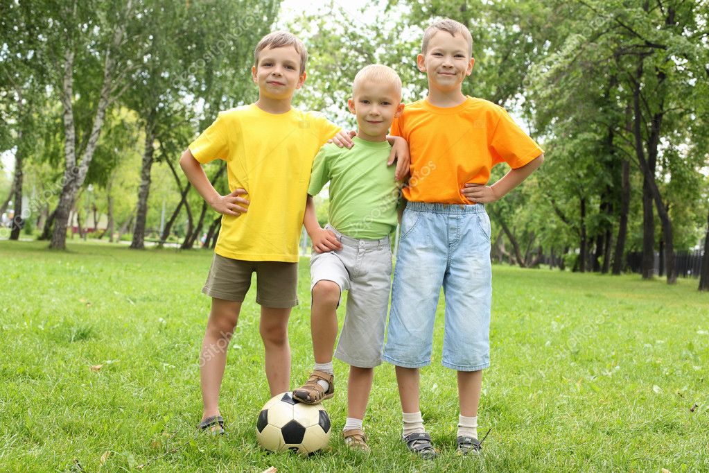 Three boys in the park Stock Photo by ©SergeyNivens 6730859