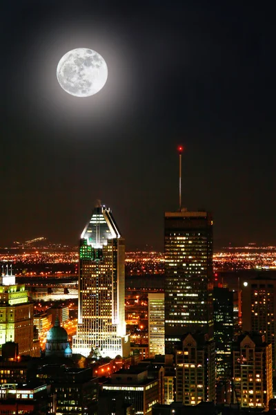 Montreal city at moonlight — Stock Photo, Image
