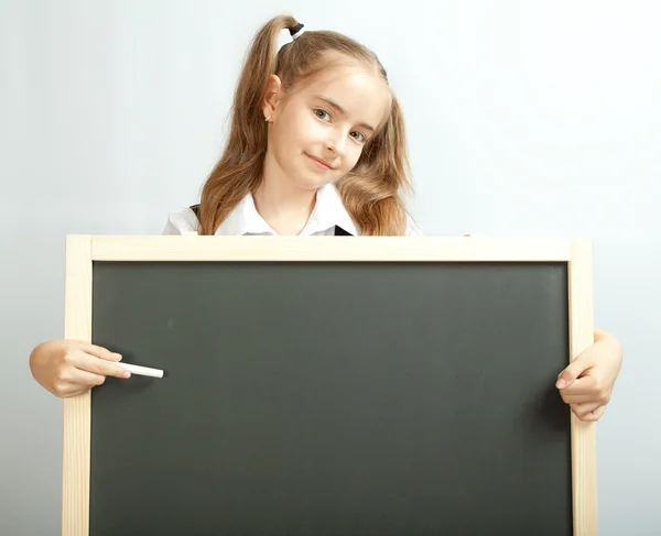 소녀와 명확한 칠판 — 스톡 사진