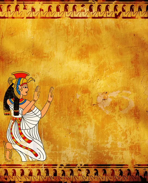 Pared con imagen de diosa egipcia - Isis —  Fotos de Stock