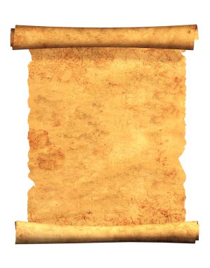 3d scroll of old parchment clipart