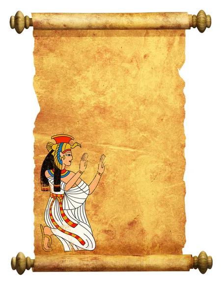 Scroll with Egyptian goddess Isis image — Stock Photo, Image