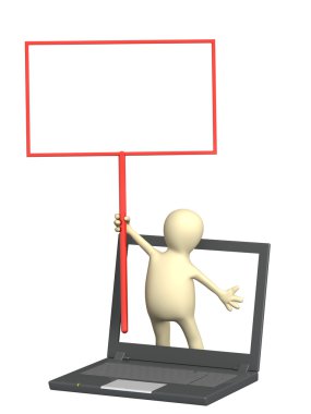 Puppet with information board clipart