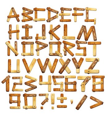 Wooden alphabet clipart