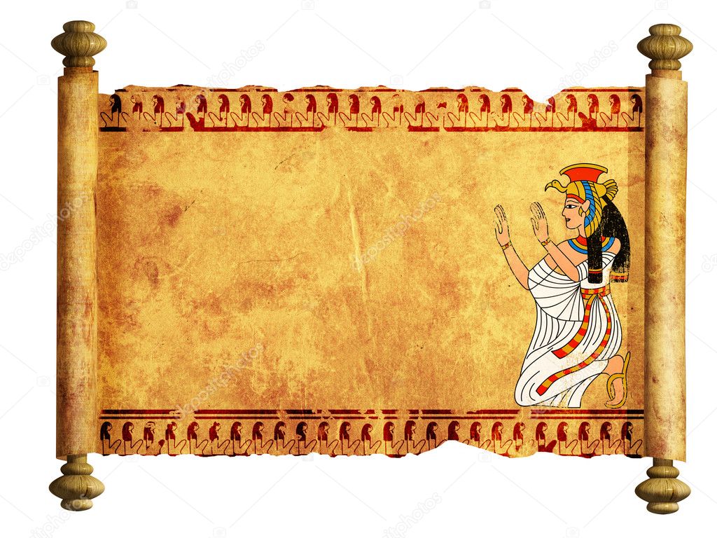 Scroll with Egyptian goddess Isis image