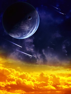 A beautiful space scene clipart