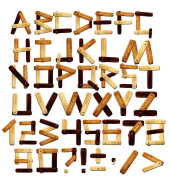 Wooden alphabet clipart