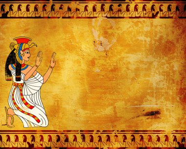 Wall with Egyptian goddess Isis image clipart