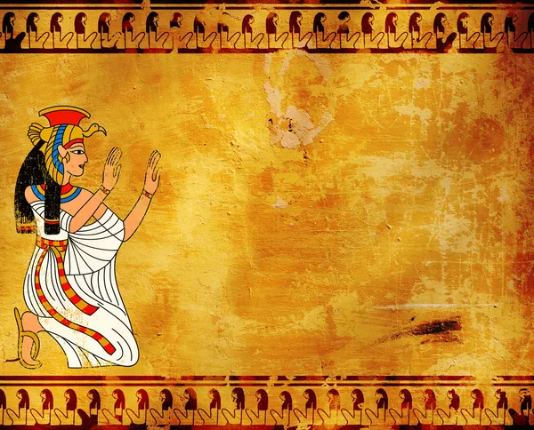 Wand mit Bild der ägyptischen Göttin Isis — Stockfoto