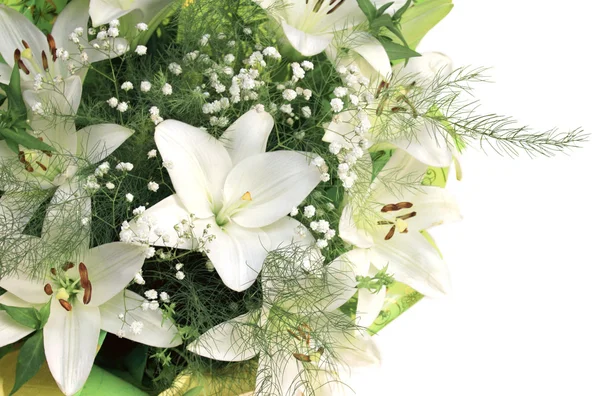 Bouquet with white lilies — Stock Photo, Image