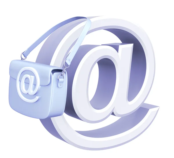 Símbolo e-mail e saco — Fotografia de Stock