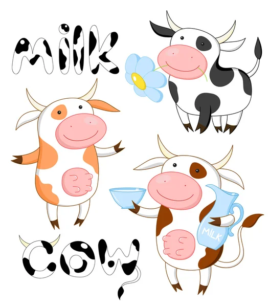 Vector collection of funny cows — Stock Vector © frenta #6002471