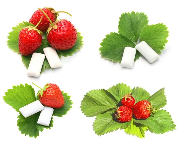 Strawberry and bubblegum — Stock Photo, Image