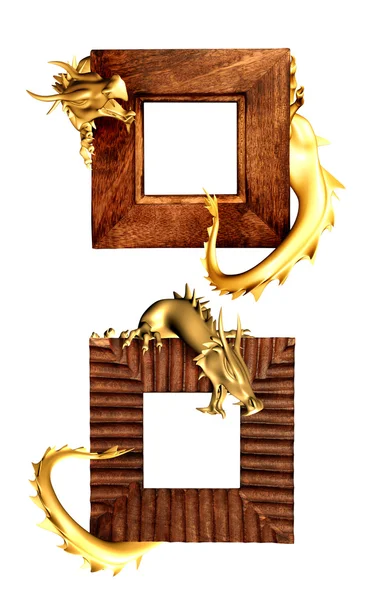 Dragões e armações de madeira — Fotografia de Stock