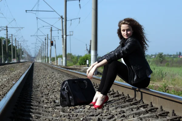 Railway girl — Stock Photo, Image