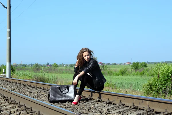 Railway girl — Stock Photo, Image