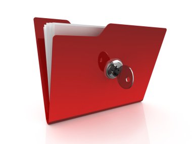 Folder icon with key clipart