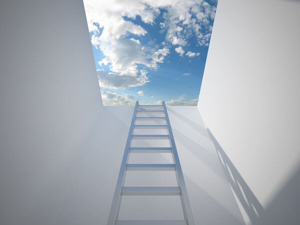 Ladder leading up to the light