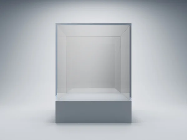 Prázdné skleněná vitrína — Stock fotografie