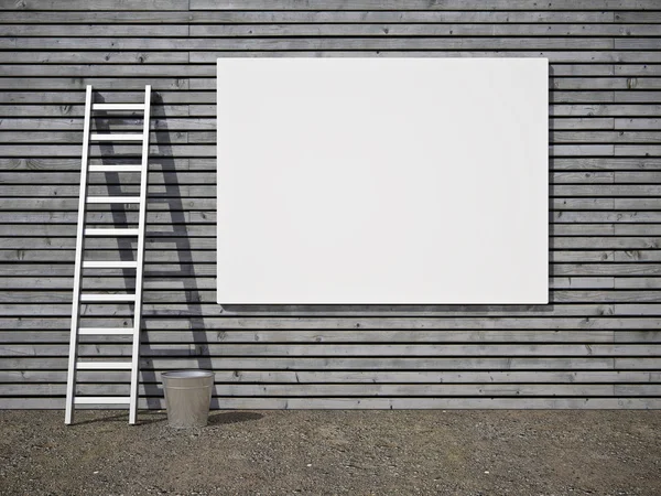 壁に空白の広告看板 — ストック写真