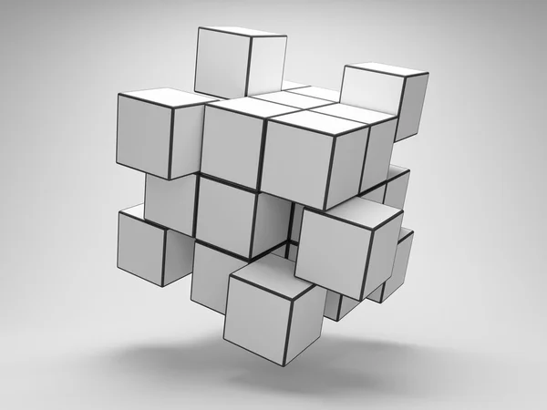 Matrix puzzel van kubussen — Stockfoto