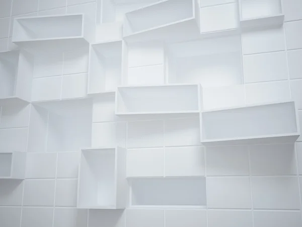 Boîtes vides abstraites dans le mur — Photo