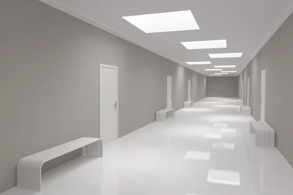 Moderner langer Korridor — Stockfoto