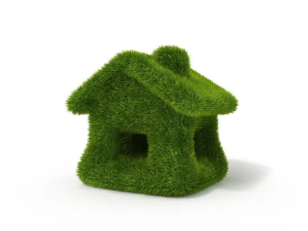 Groen gras huis — Stockfoto
