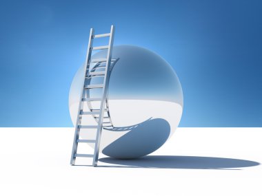 Ladder over the abstract world clipart