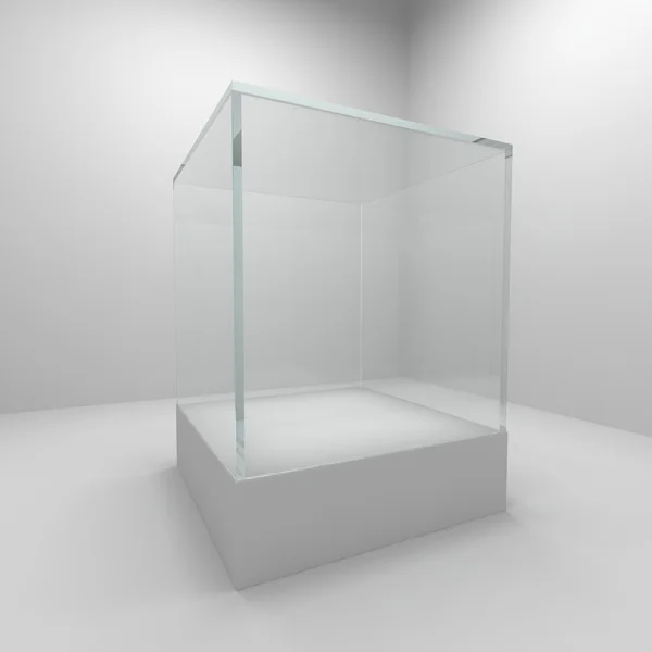 Vitrine de vidro vazio — Fotografia de Stock
