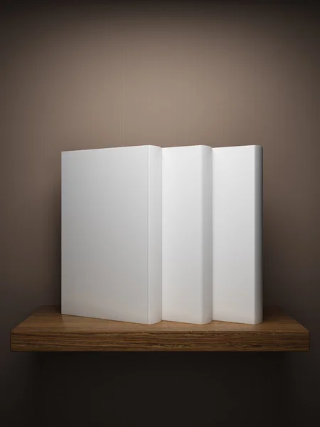 Книжкова полиця на стіні з книгами — стокове фото