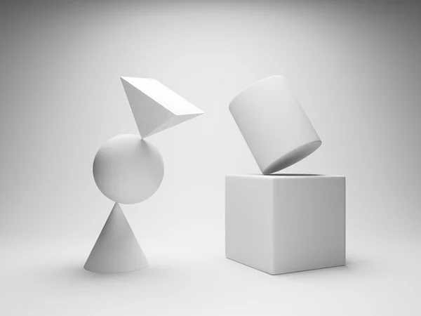 Balancing geometrische vormen — Stockfoto
