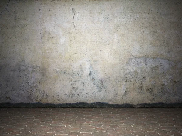 照らされた汚いグランジ壁 — ストック写真