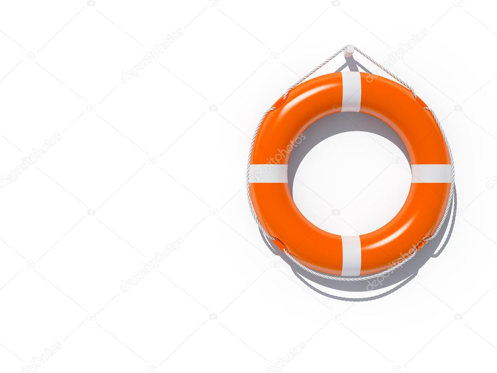 Lifebuoy attached to wall