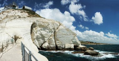 rosh Panoraması ha nicra cape, İsrail