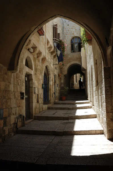 Street of old Jerusalem city, Israel — стоковое фото