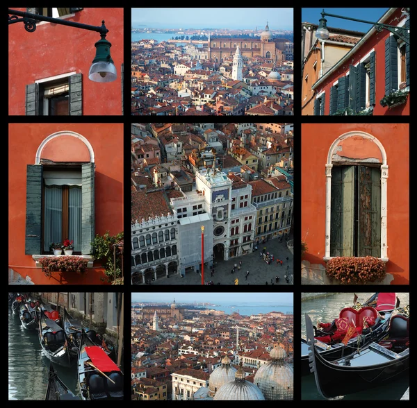 Oude Venetië collage - reis foto 's — Stockfoto