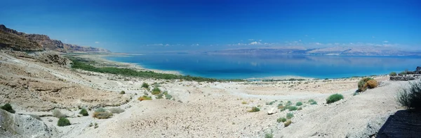 Panoráma a Holt-tenger és a sivatagi arava, Izrael — Stock Fotó