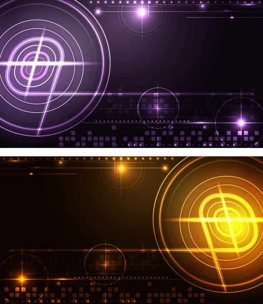 Stylized glowing backgrounds in wide-screen format — Stock Vector
